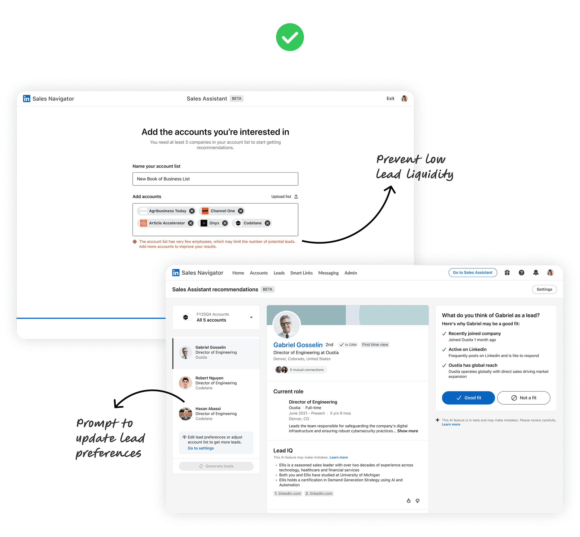 After: upstream warning and in-session guidance for low lead liquidity