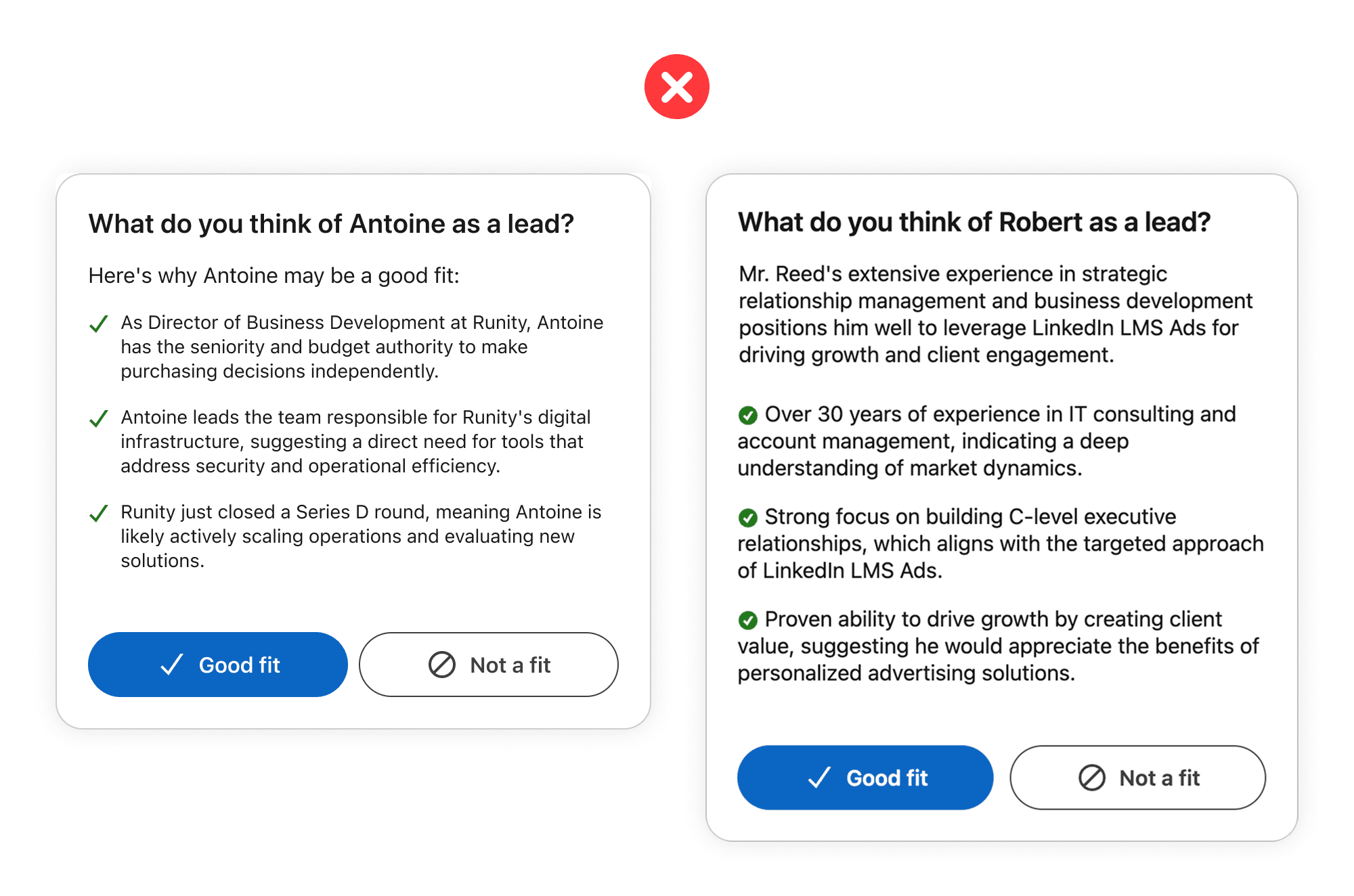 Before: AI reasoning buried in dense, hard-to-scan text