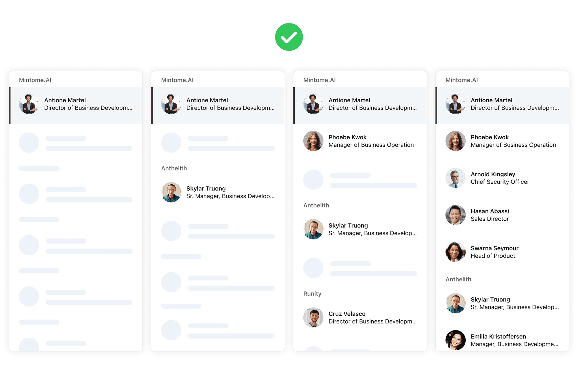 Content and agent loading independently, mapped to information hierarchy